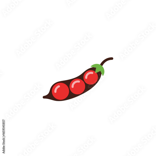 Fresh Red Peas in a Pod A Vibrant Vector Illustration