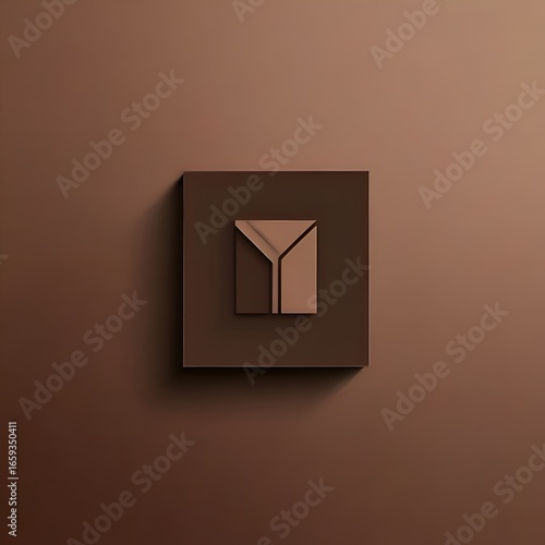 Minimalist Brown Square Logo Design