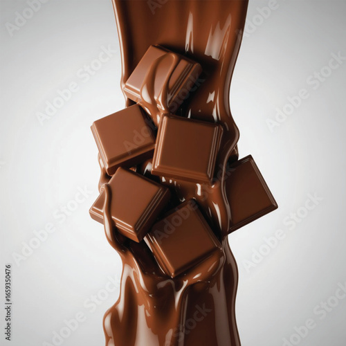 chocolate bar on white background