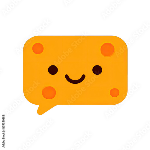 Cute orange cheese-shaped speech bubble