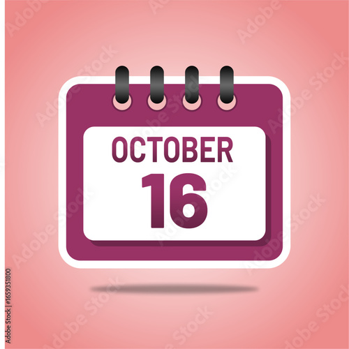 October 16 Colorful Daily Planner Design