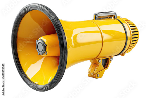 Bright yellow megaphone, angled view (4)