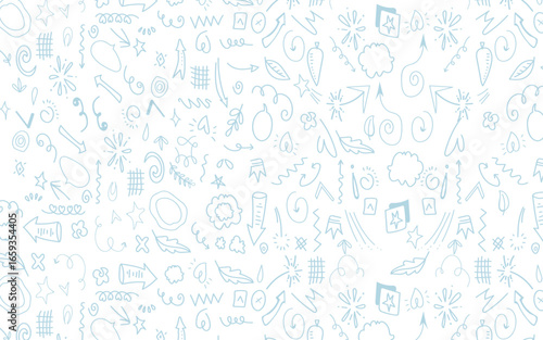 fun colorful line doodle seamless pattern. Creative abstract art background collection for children or festive celebration design. Simple childish scribble wallpaper print texture bundle.