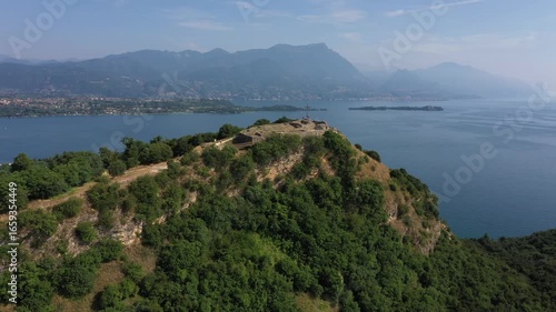 Wallpaper Mural Rocca di Manerba, a hidden gem. Italy drone view. Medieval fortress, top places Italy. Torontodigital.ca