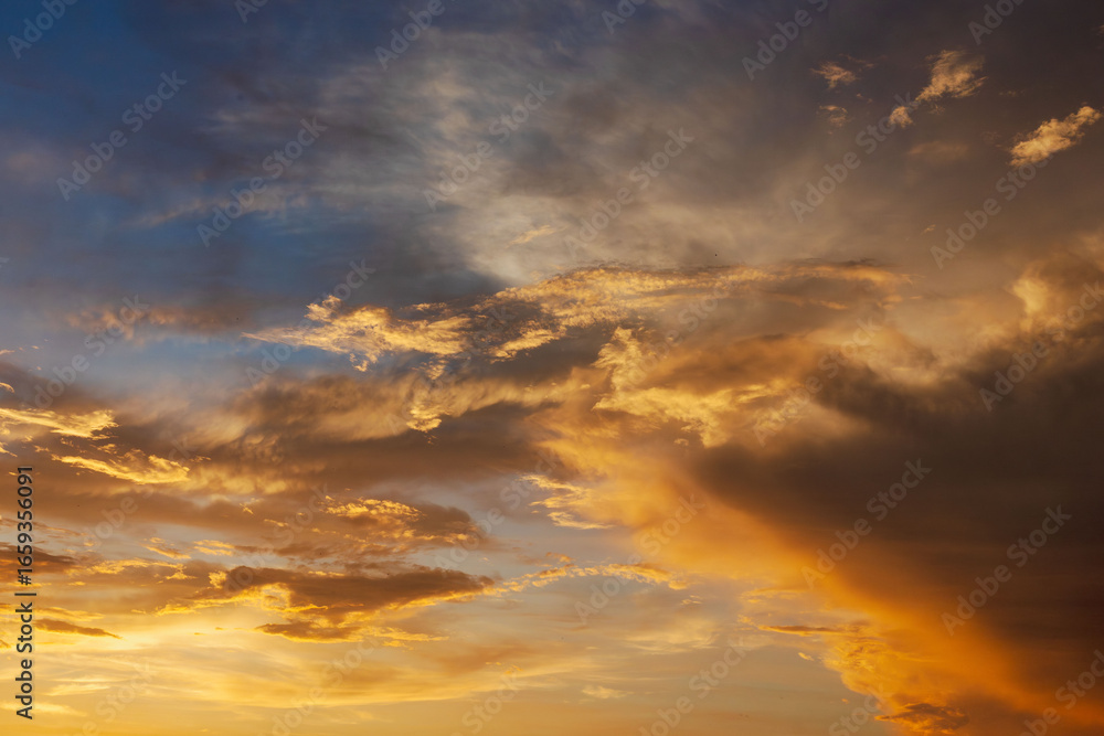 夏の空 夕暮れの時の空と雲143 夏の空 夕暮れの時の空と雲143