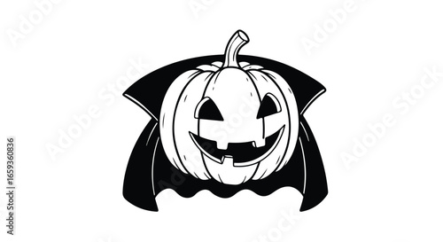 Pumpkin with bat wings halloween design