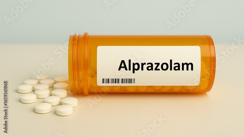 Quadro su tela Alprazolam tablets used for anxiety and panic disorders, short term benzodiazepine treatment