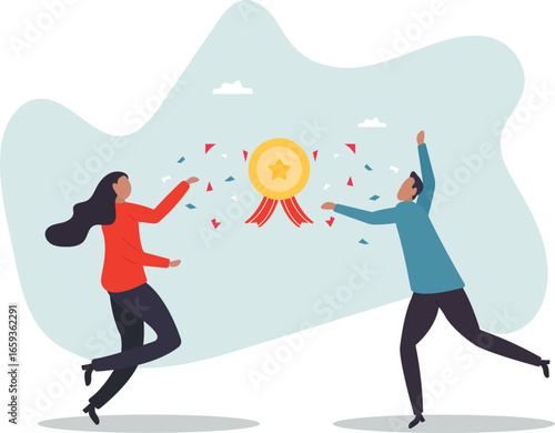 Team achievement, high quality employees, teamwork to help success together,about a man and his life.
