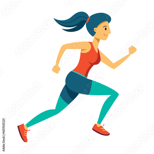 Running people set of silhouettes, sport and activity background