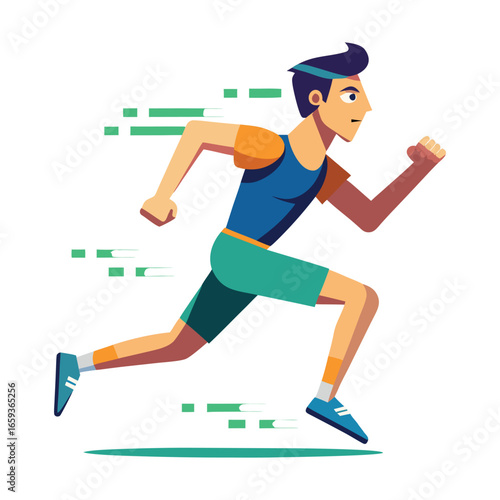 Running people set of silhouettes, sport and activity background