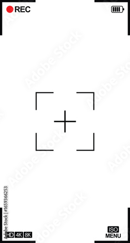 camera viewfinder frame on transparent background | Video Camera Overlay | 