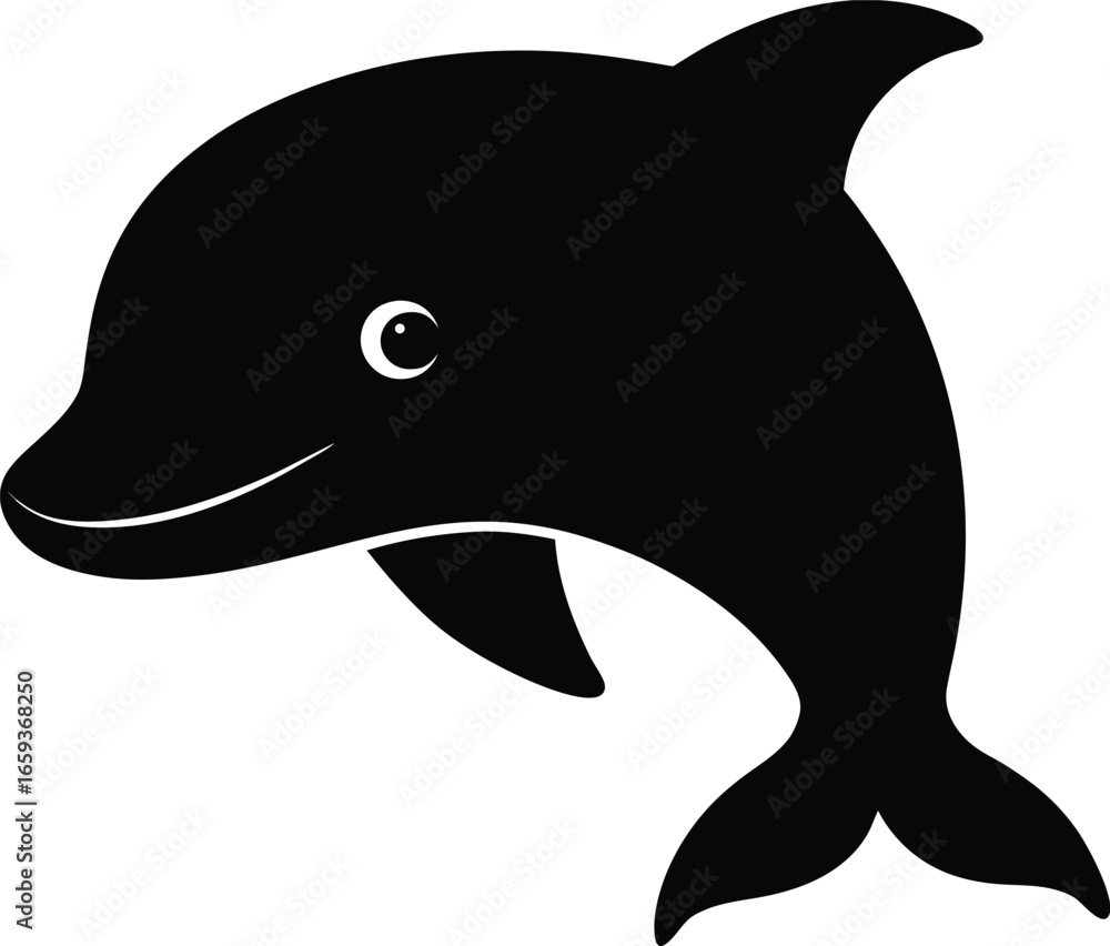 Obraz premium Dolphin vector icon black icon isolated on white background dolphindolphin dolphin