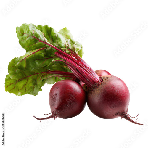 Fresh Red Beets with Leaves Isolated on White Background for Healthy Cooking and Nutrition