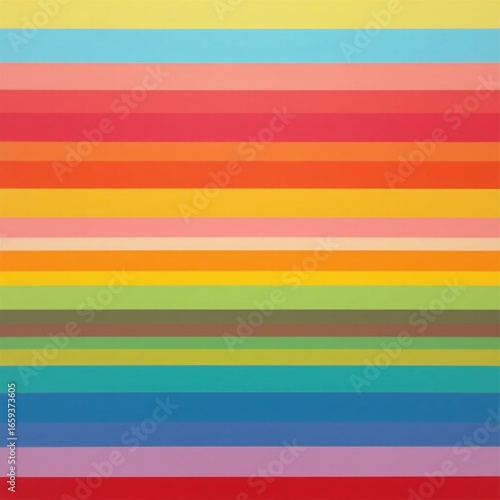 Vibrant rainbow stripes in bold horizontal lines, clean and minimal