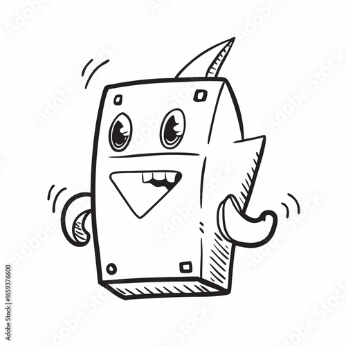 Whimsical cartoon character ready for children's books, playful designs, or quirky branding projects, offering a touch of lighthearted fun and endless creative possibilities