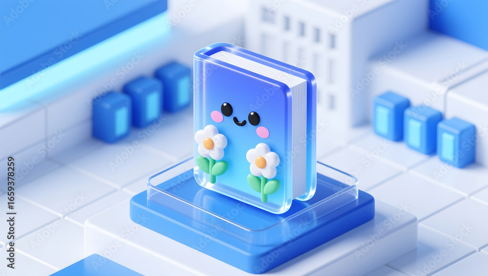 Obraz premium Book 3D rendering Education Learning World Book Day scene illustration