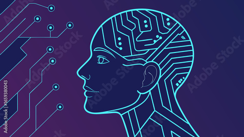 human head silhouette with gears