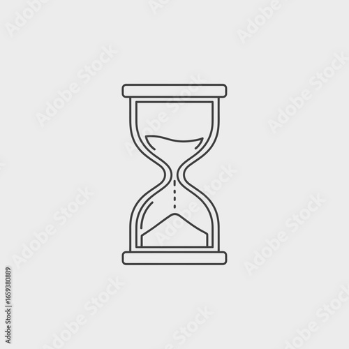 An hourglass illustration shows the passage of time against a plain background.