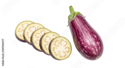 Wallpaper Mural Isolated Eggplant with Slices Torontodigital.ca