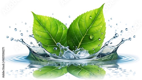 green leaf in water