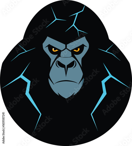 Wise gorilla patriarch vector wildlife art 
