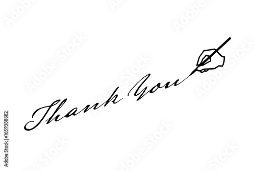 Thank You - 手書き風の筆記体で書いたThank You（ありがとう）の文字（カリグラフィー）