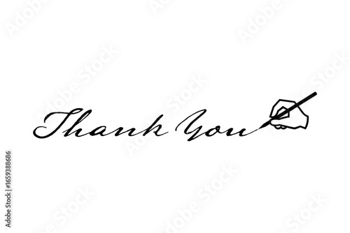 Thank You - 手書き風の筆記体で書いたThank You（ありがとう）の文字（カリグラフィー）