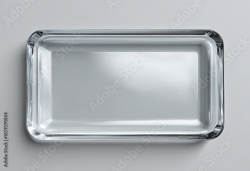 Clear rectangular glass dish