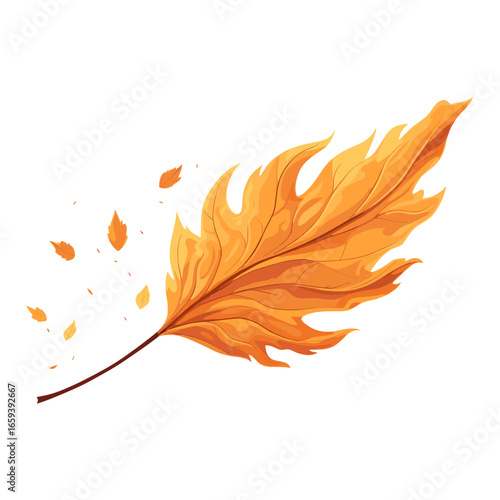 Autumn dried leaf illustration fall seasonal vector