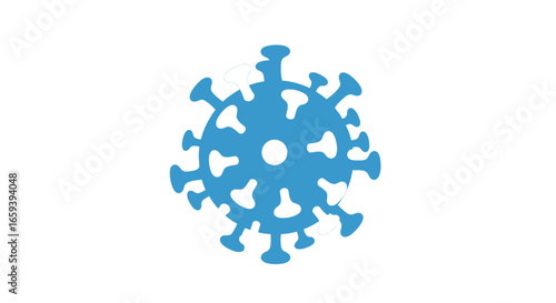 Stylized representation of a pathogen, rendered in calming blue tones, symbolizing medical awareness and public health concerns