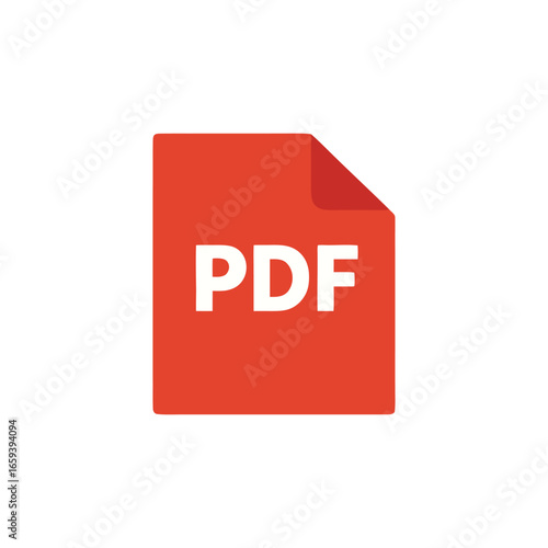PDF Document Icon Illustration for Online Content Digital File Format and Business Presentations with Clean Design on White Background