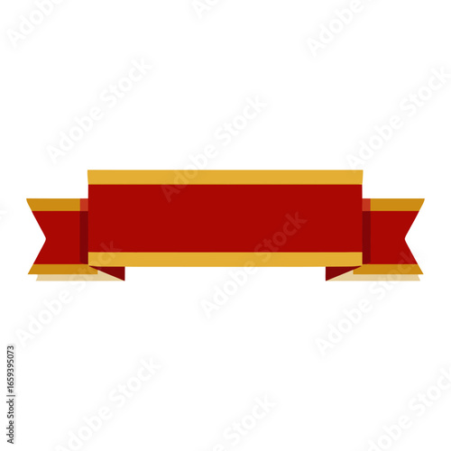 A red and gold Medal Ribbon banner icon ribbon vector ribbon banner vector