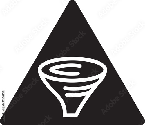 Tornado Funnel Warning Icon – Natural Disaster Hazard Symbol