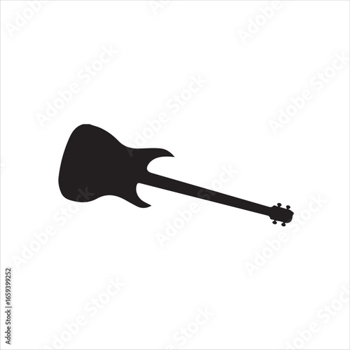 Stylish black silhouette of an electric guitar.