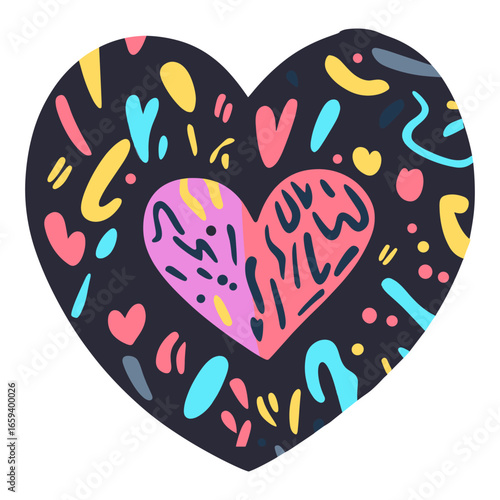 Carttoon heart icon pattern decorative creative vector
