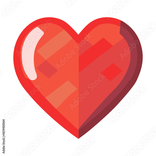 Carttoon heart icon illustration geometric graphic vector