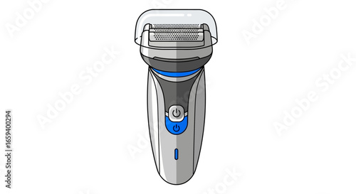 Modern electric shaver illustration, showcasing sleek design and advanced shaving technology, a contemporary grooming appliance concept