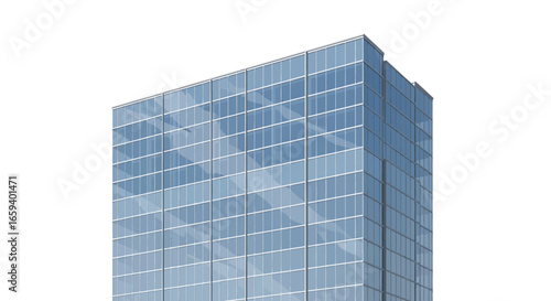 Architectural marvel: a modern skyscraper with reflective glass facade reaching towards the sky offering a fresh view