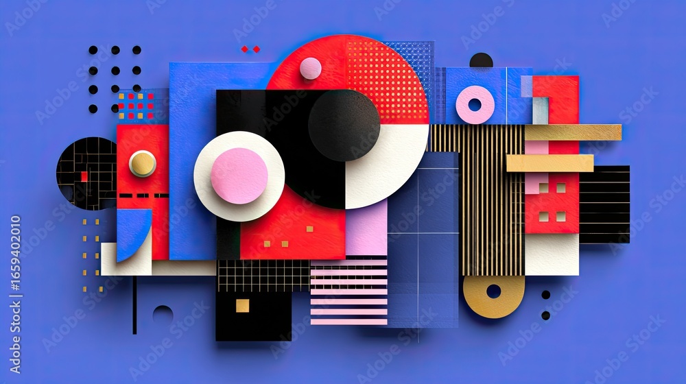 Obraz premium Abstract geometric shapes in vibrant colors (2)