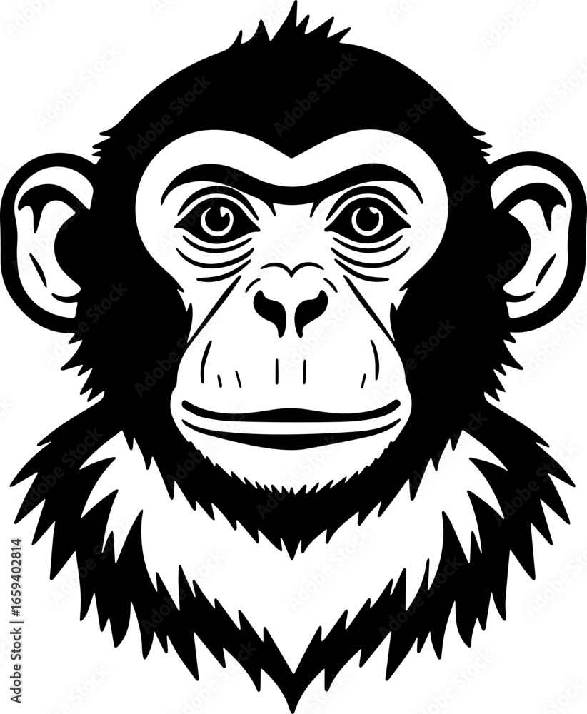 Obraz premium Monkey face cartoon icon vector 
