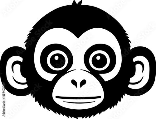 Monkey face cartoon icon vector 