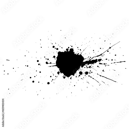 Simple real ink splatter black illustration abstract vector