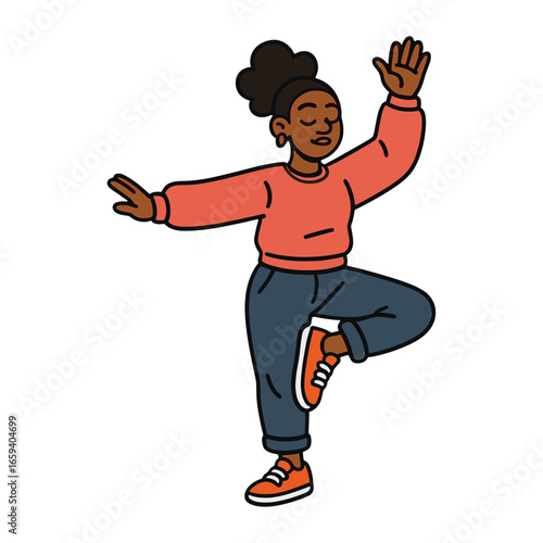 Cartoon yoga pose illustration vector