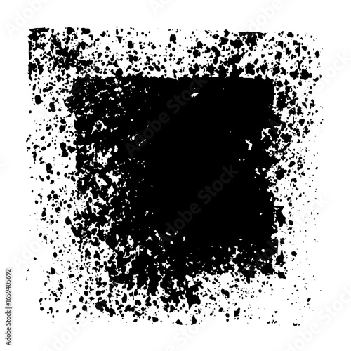 Black grunge texture overlay vector distressed effect splatter stain background for design element one hundred