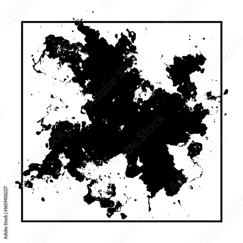 Abstract black ink blot vector design element for grunge texture and graphic design projects use, isolated