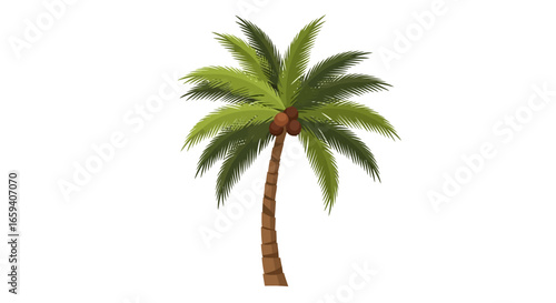 Vector illustration depicting a detailed palm tree swaying gently in a tropical breeze inviting relaxation vacation vibes and summertime bliss