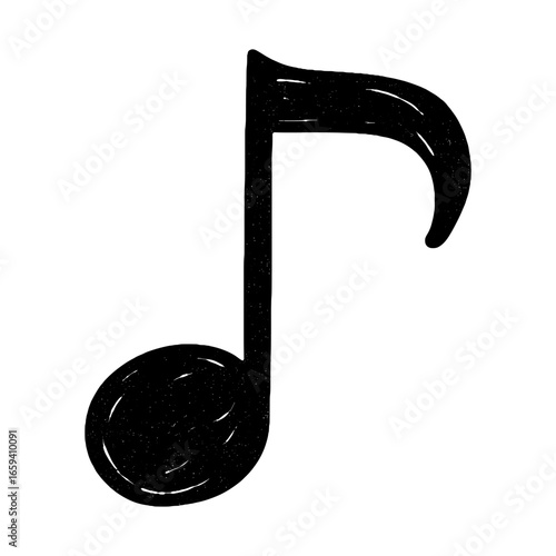 Simple black musical note illustration vector