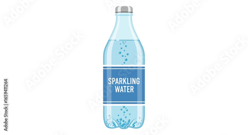 A Refreshing Bottle of Sparkling Water: Hydration and Effervescence in a Simple Still Life Illustration