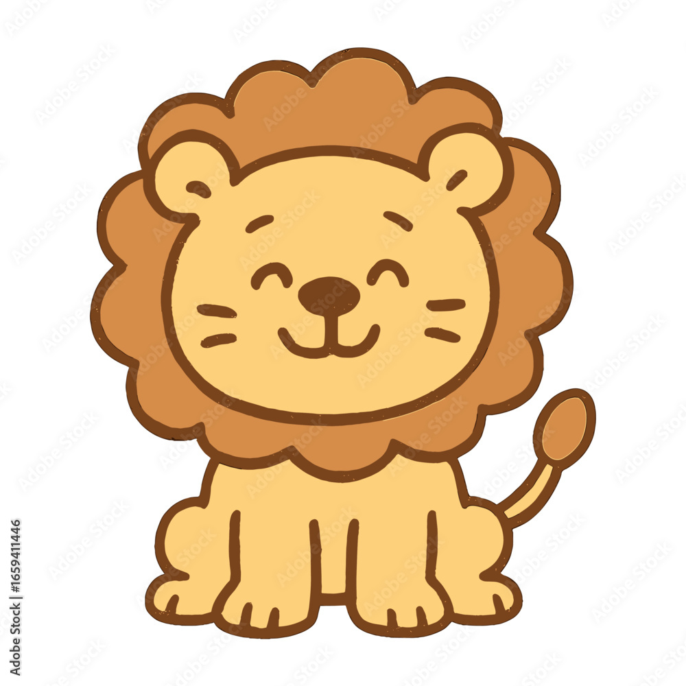 Obraz premium Cute cartoon lion illustration vector