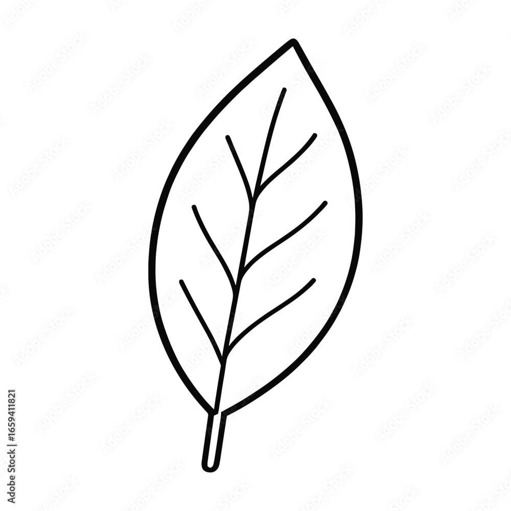 Obraz premium Minimalist leaf line art vector